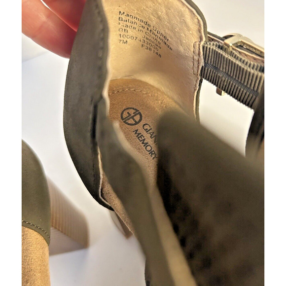 Giani Bernini Jaccee Memory-Foam Perforated Shooties Heeled SZ 7 Olive Green - Picture 10 of 10